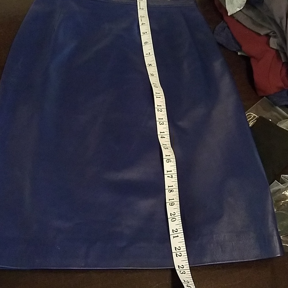 Vintage Cobalt blue leather skirt
